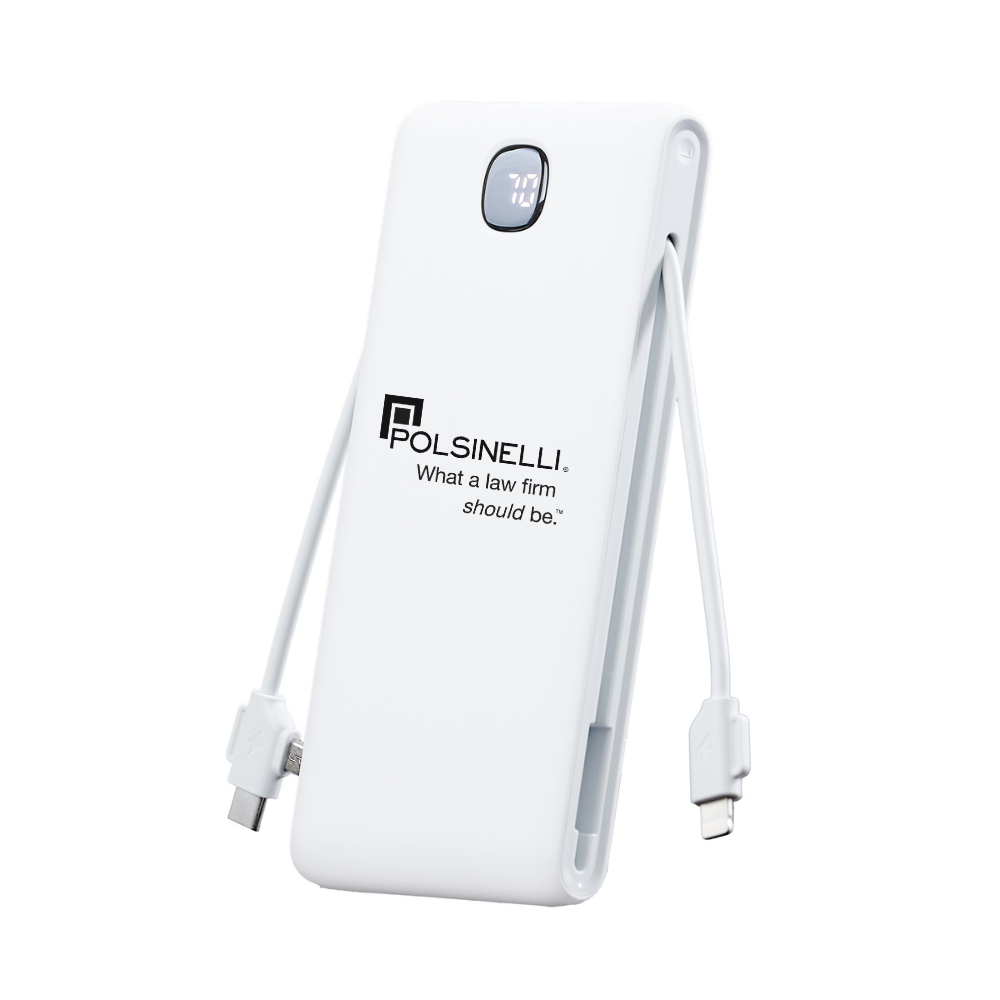 Zenith 10,000 mAH Power Bank with Retractable AC Wall Plug